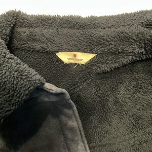 Vintage Woolrich Black Tie Dye Sherpa lined trucker jacket